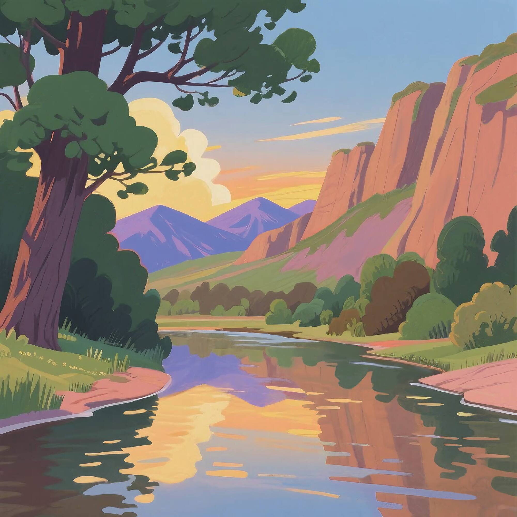 11" x 11" Summer Sunset Canyon Canvas Painting Kit by Craft Smart®